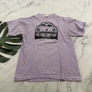 Island Tees Vintage Hawaii Graphic Tee Size M Pastel Purple Sports Car 80s